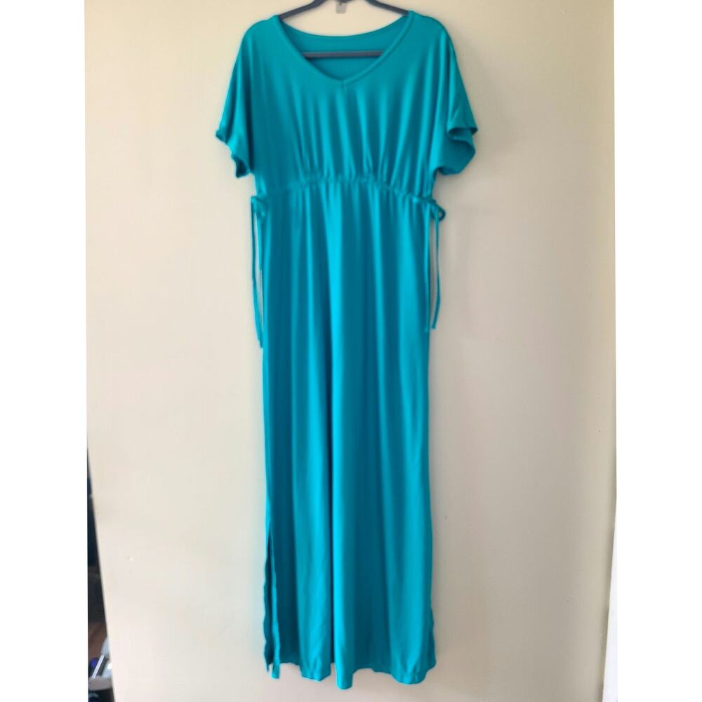 UV Skinz UPF 50+ Teal Maxi Dress Women's XL Sun Protective
